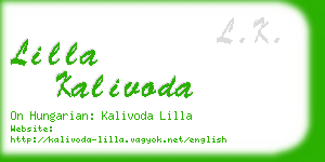 lilla kalivoda business card